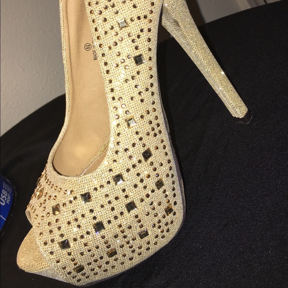 Gold  high heels